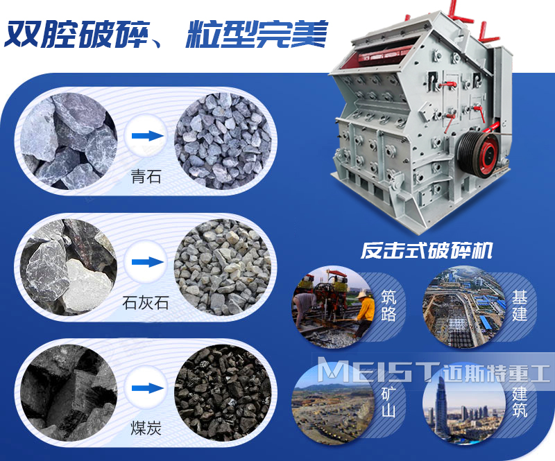 反擊式破碎機成品粒型好